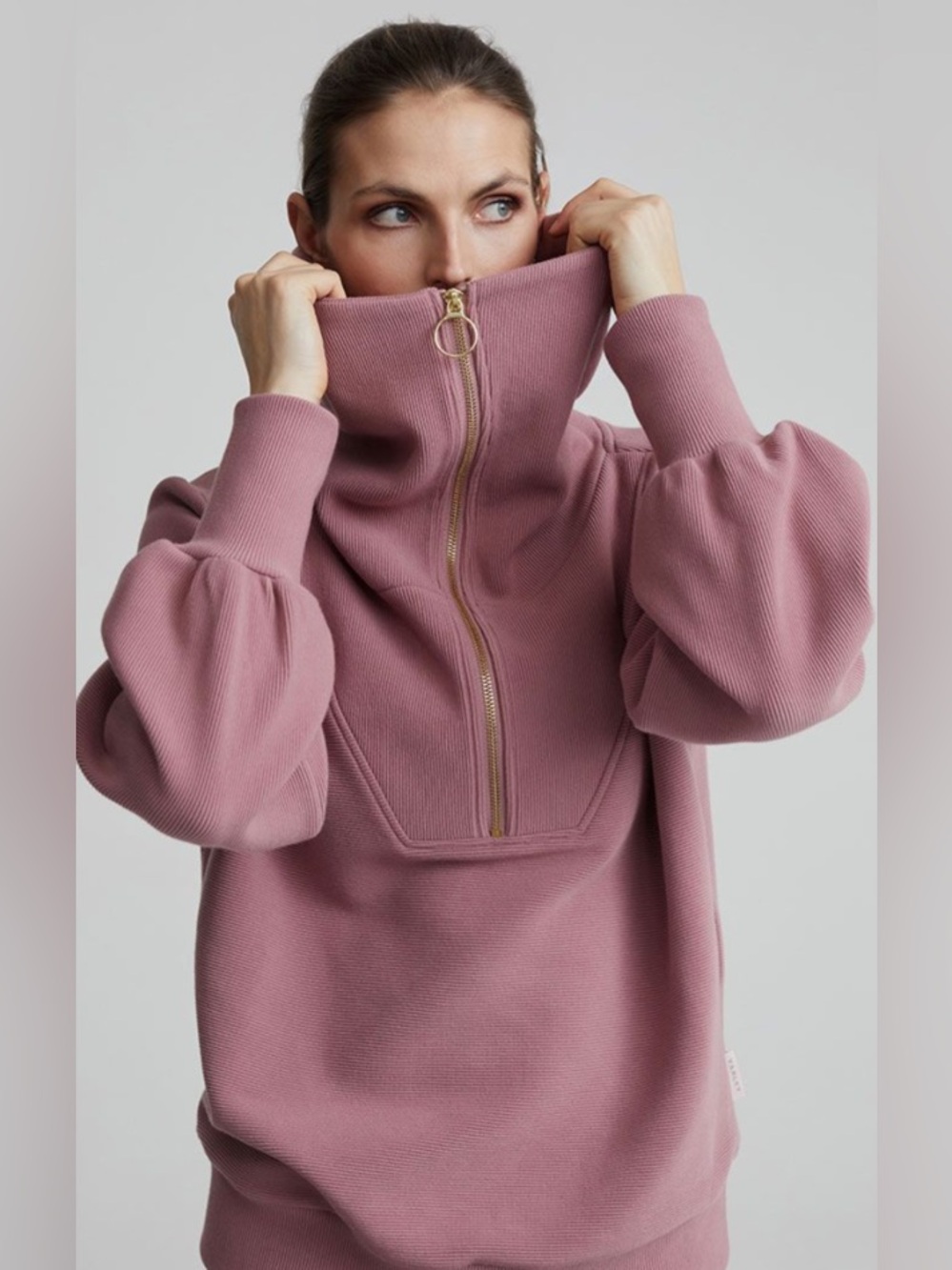 Varley Vine Half Zip Sweater Rose Pink - Sz Small